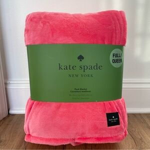 KATE SPADE Pink Plush Blanket Queen